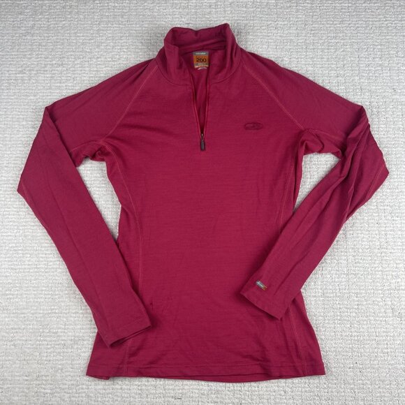 Icebreaker Womens S Bodyfit 200 Merino Wool Long Sleeve Base Layer 1/4 Zip (READ - Picture 1 of 16